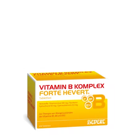 Vitamin B1, B6, B12 hochdosiert mit Vitamin B Komplex forte Hevert